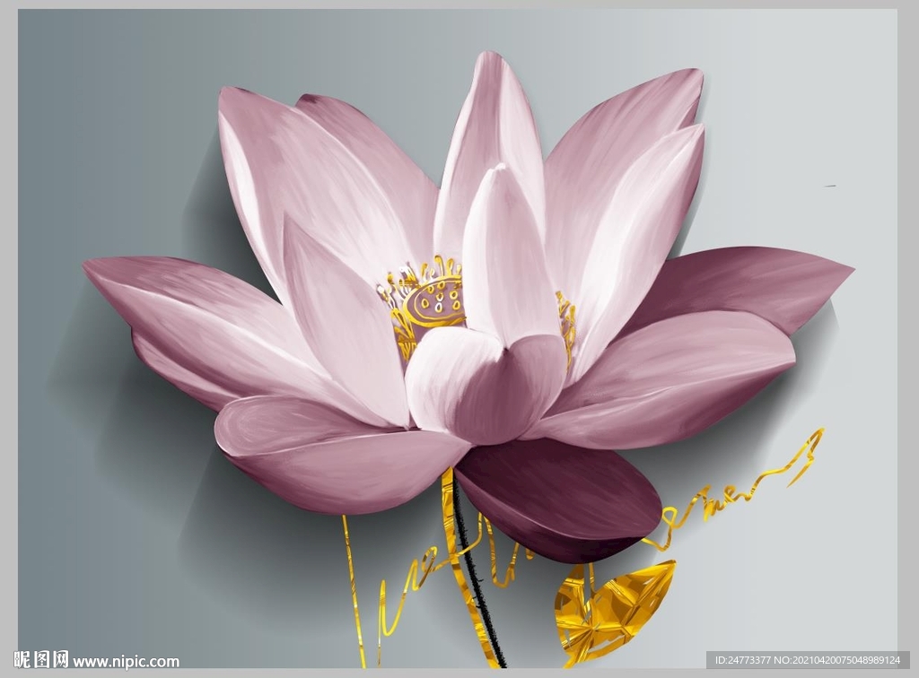 荷花晶瓷画
