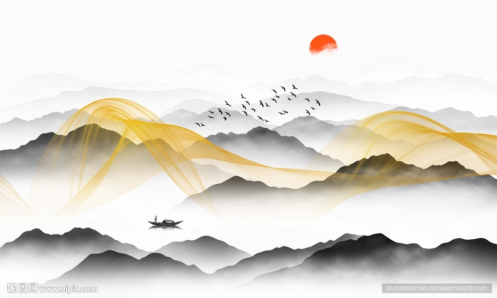 水墨山水画