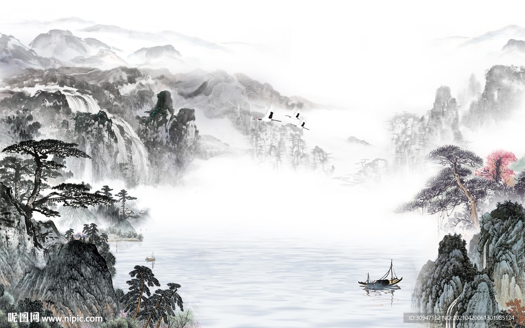 古风 中式简约山水 TIF分层