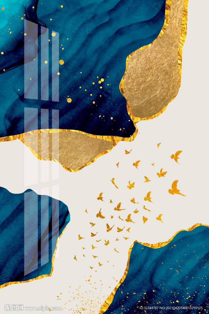 金色纹理晶瓷画