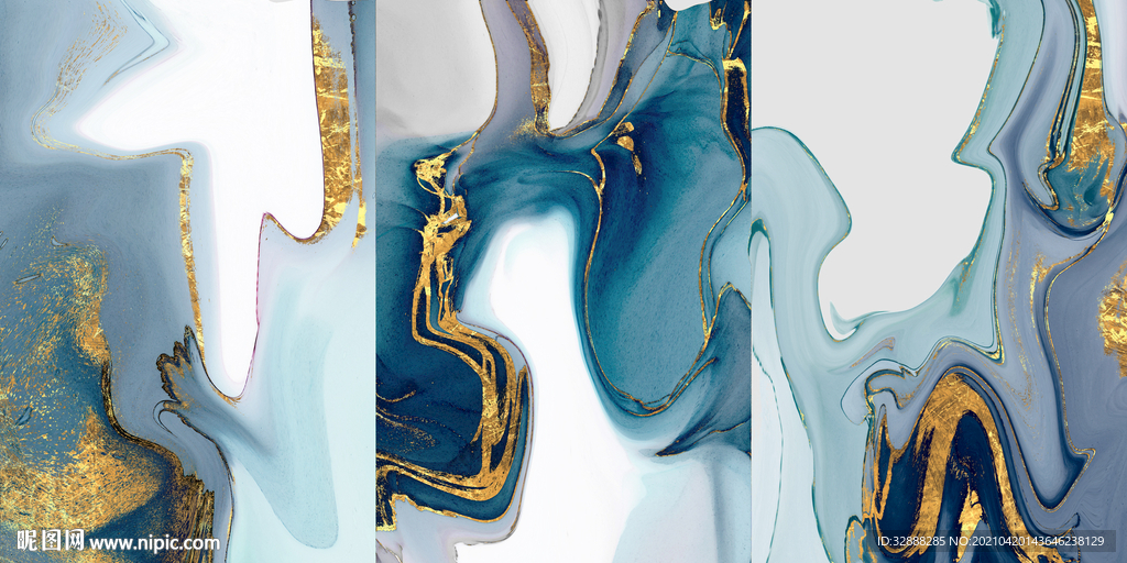 晕染玄关金箔画