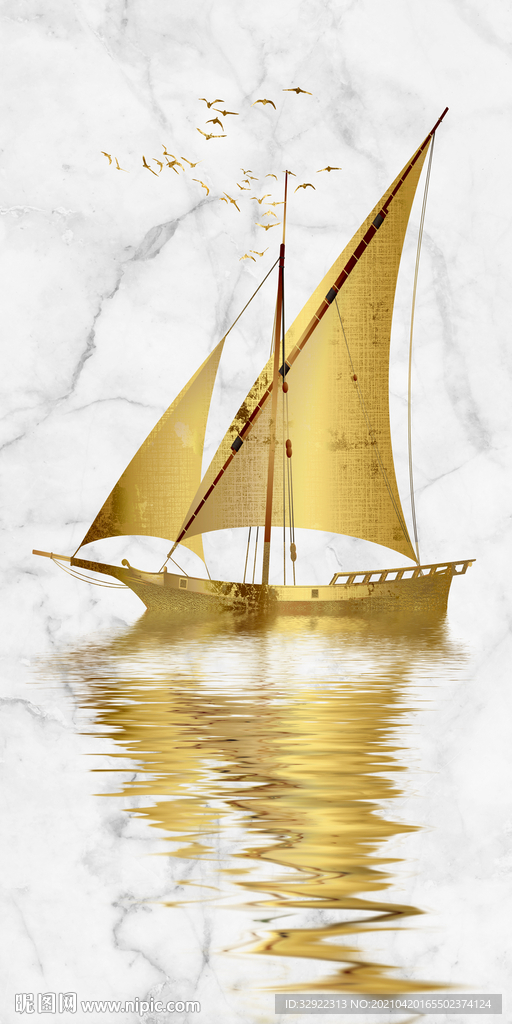 金色帆船