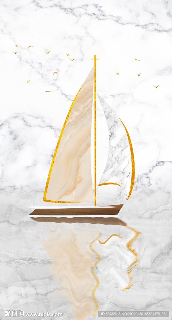 大理石帆船玄关