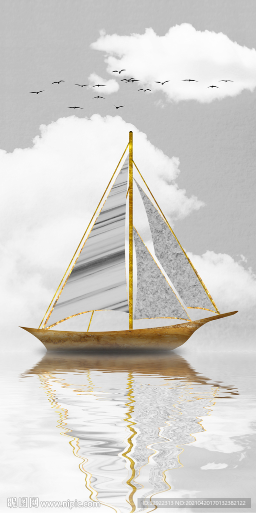 帆船装饰画 一帆风顺