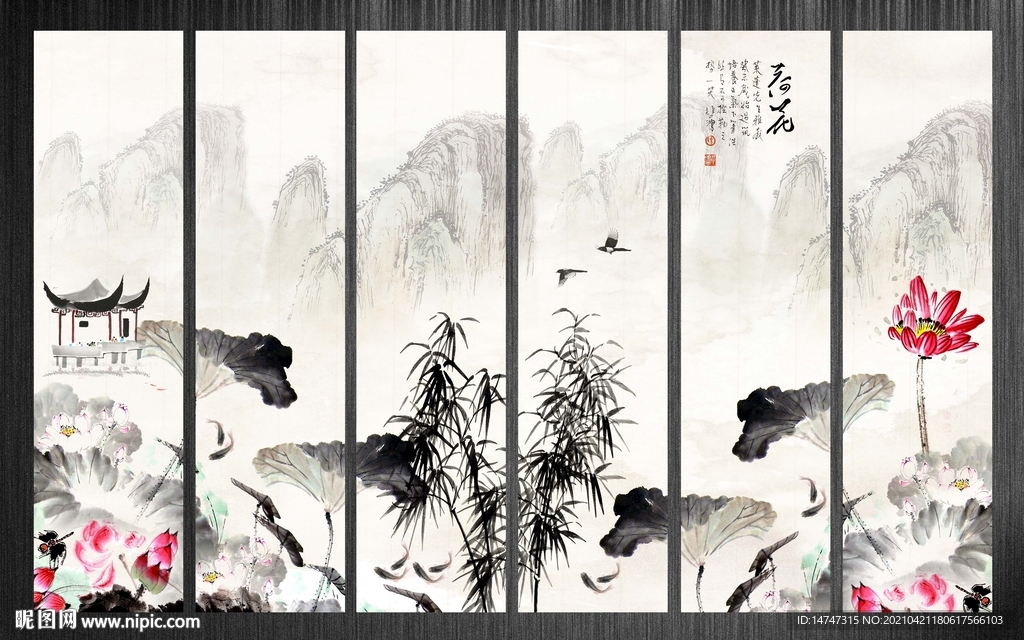 荷花装饰画