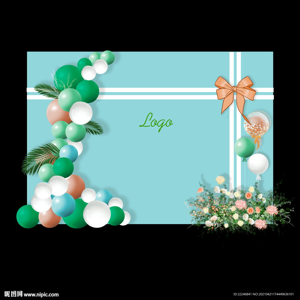 汽球装饰背景效果图