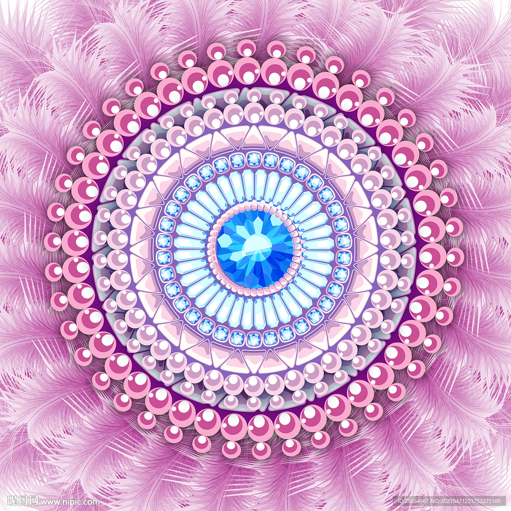 浪漫珠宝拼花装饰画