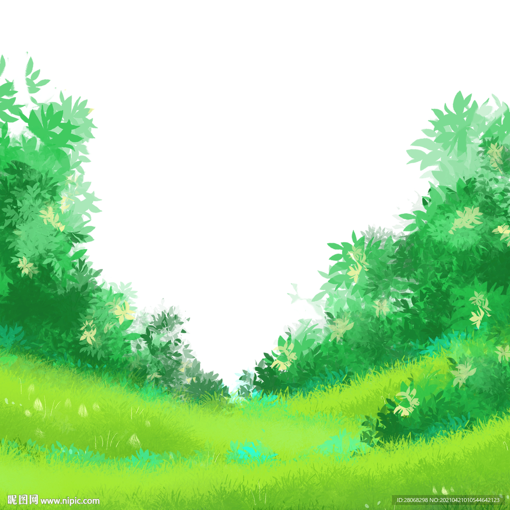 插画绿色植物装饰元素