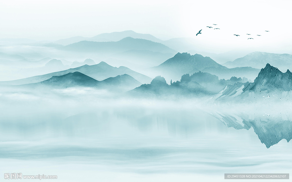 现代 客厅画山水画 tif分层