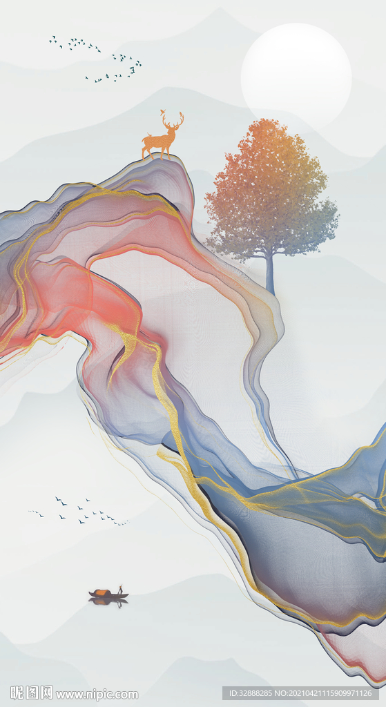 抽象意境山水装饰画