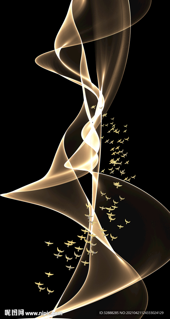 丝带飞鸟装饰画