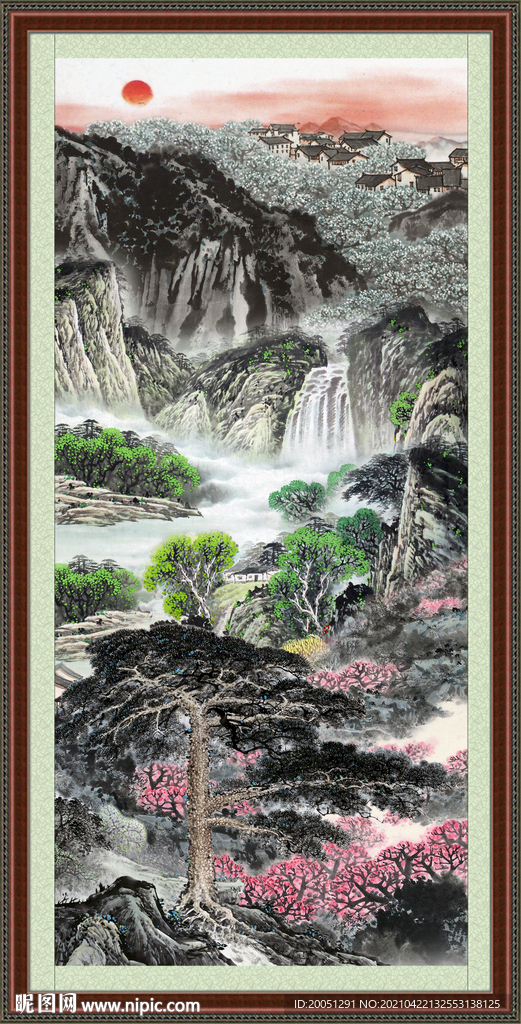 竖幅山水画