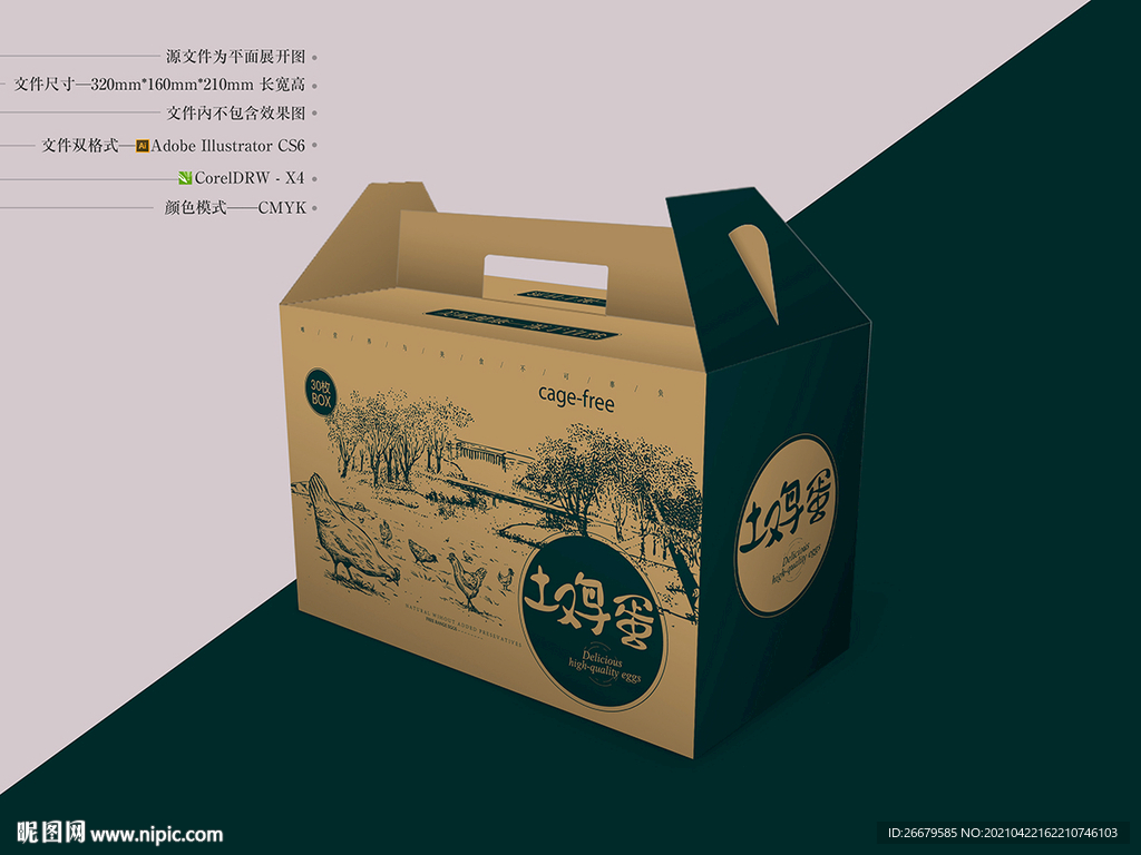 牛皮纸鸡蛋包装 平面图