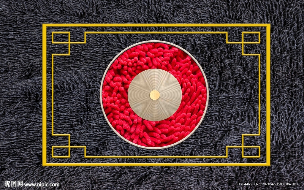 新中式几何彩色地毯