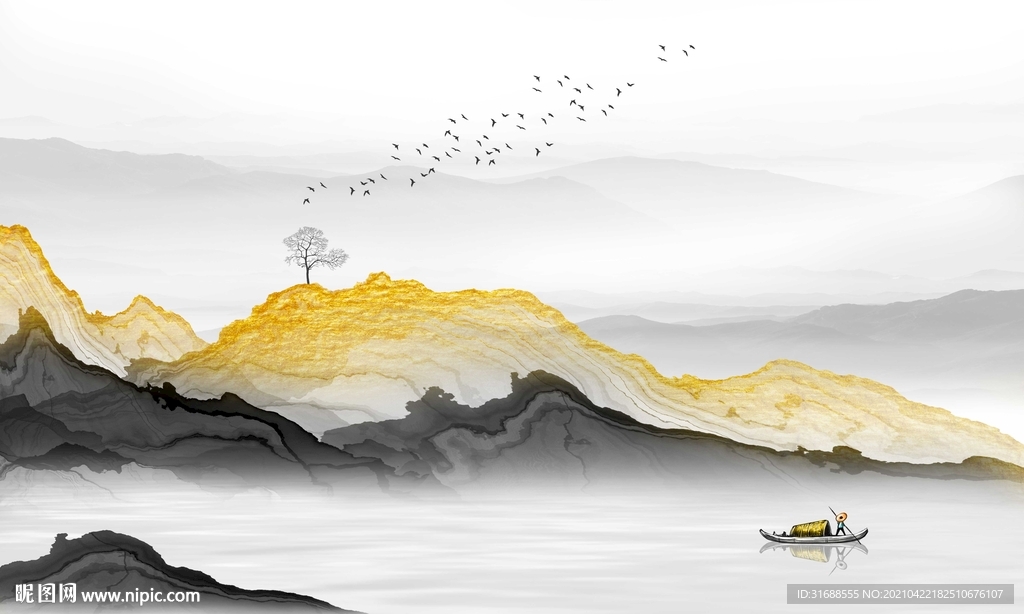 抽象水墨山水