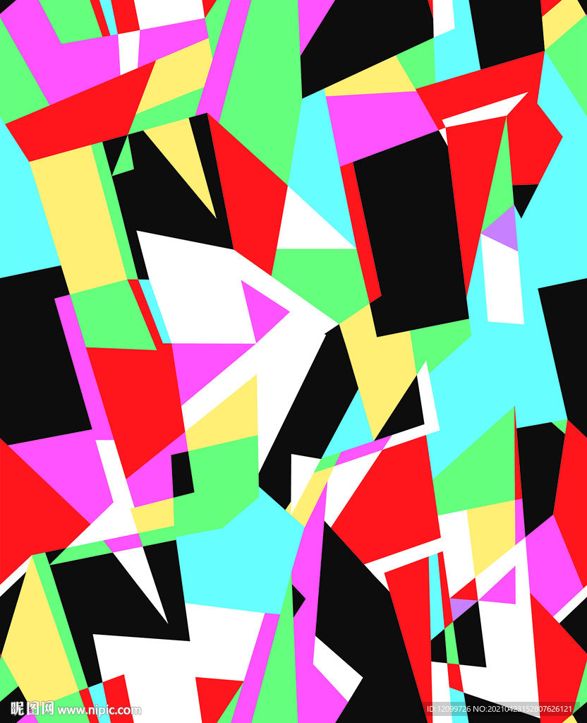 高清大牌几何图数码印花