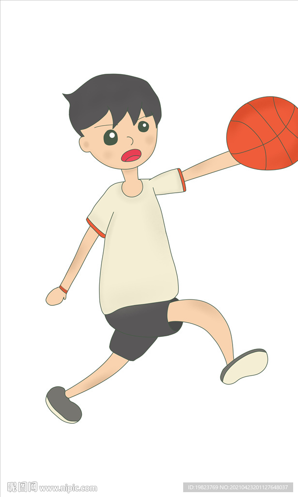 打篮球的男性学生