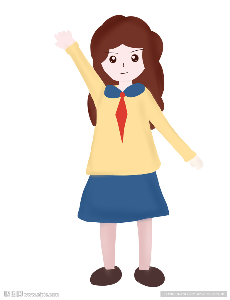 手绘卡通小女孩