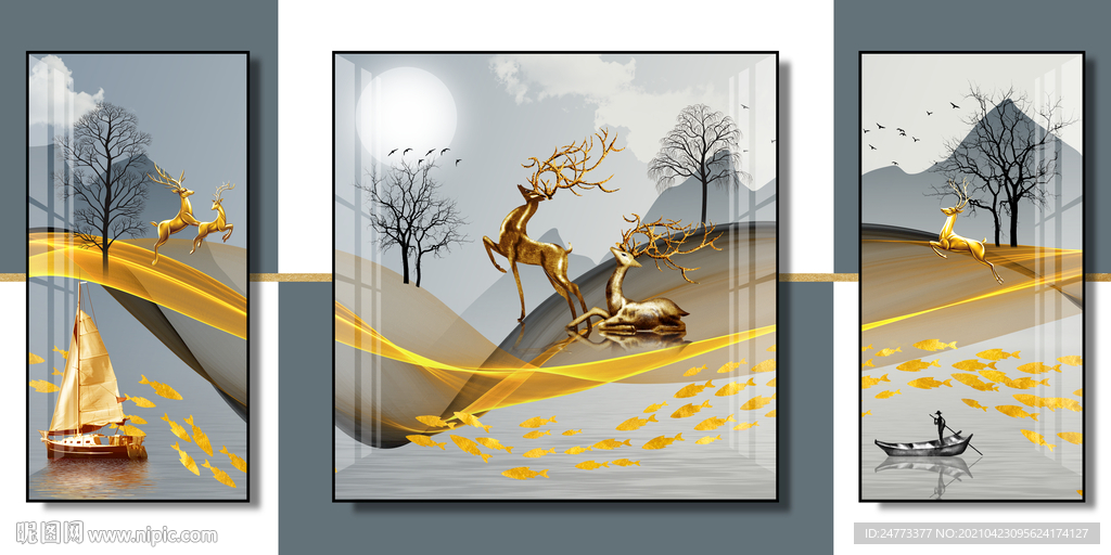 新中式山水晶瓷画