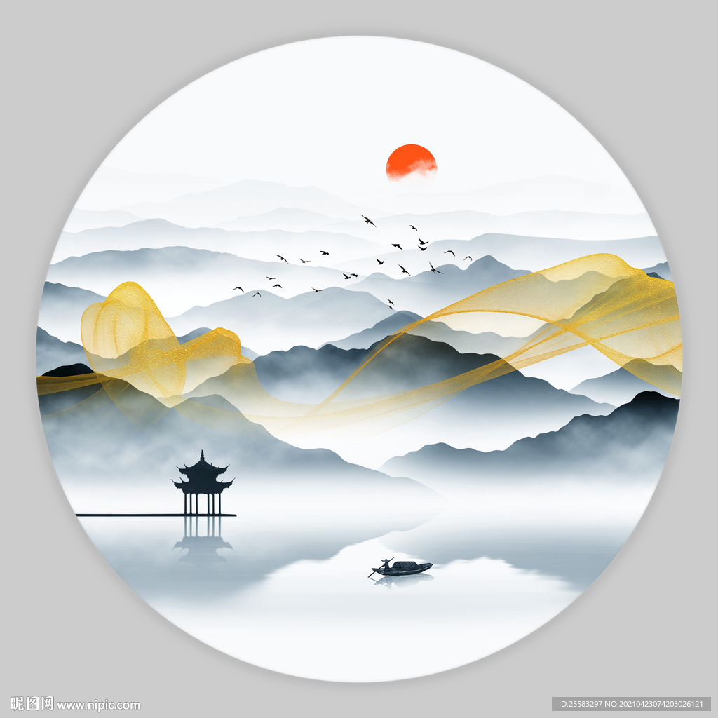 禅意山水画