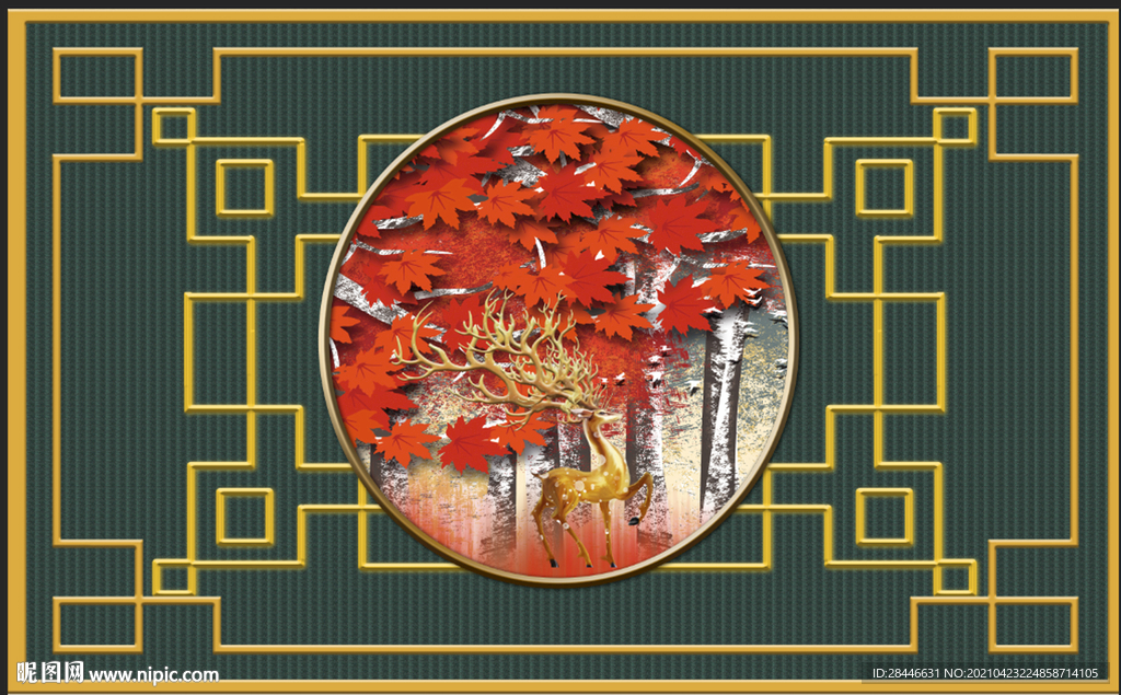 新中式背景墙