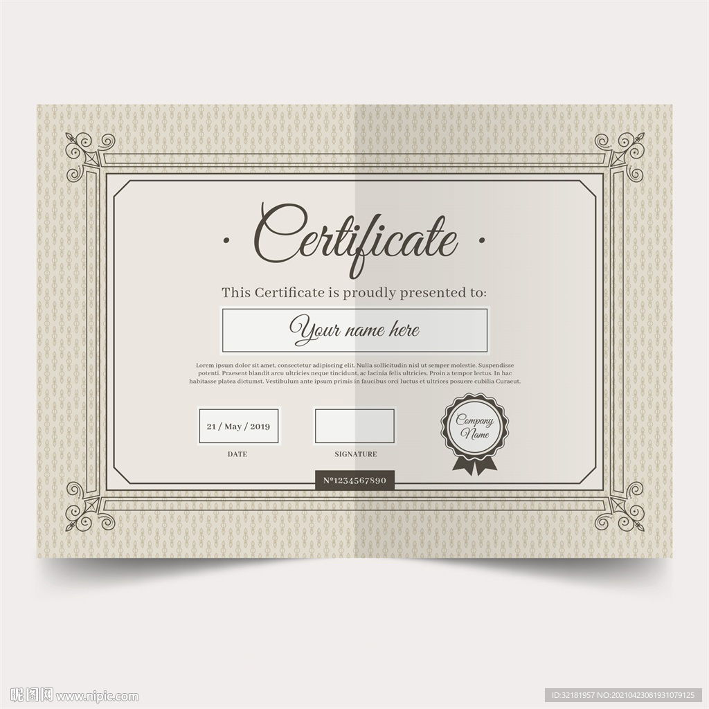 优秀员工颁奖荣誉证书模板设计