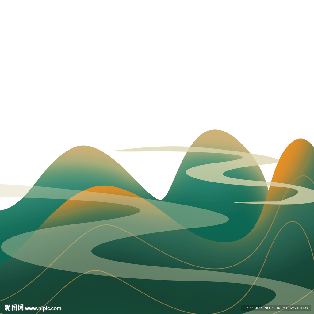 国潮山脉山川元素