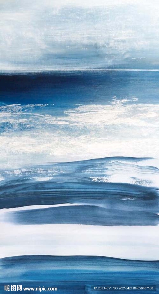 北欧风抽象水彩油画玄关装饰画