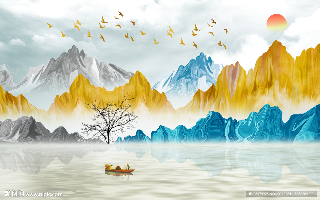 新中式山水风景装饰画