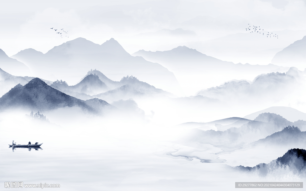 新款简约背景山水 tif分层