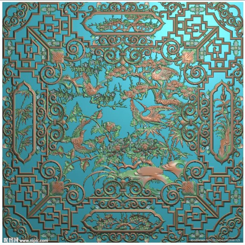 镂空花鸟梅兰竹菊松鹤屏风花格精