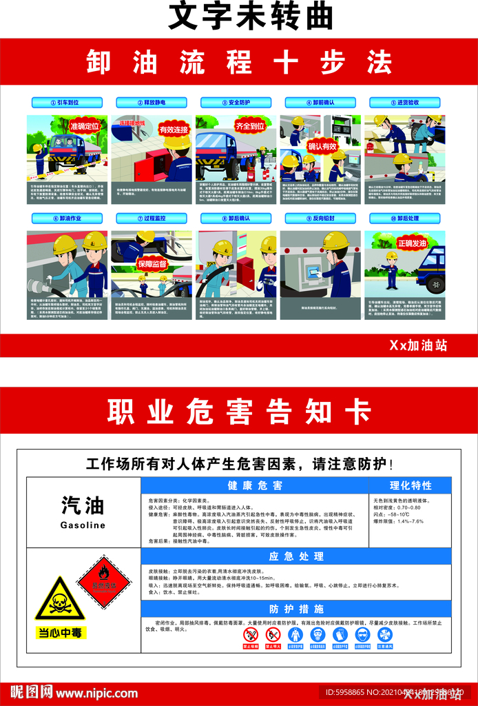 卸油流程十步法 职业危害告知卡