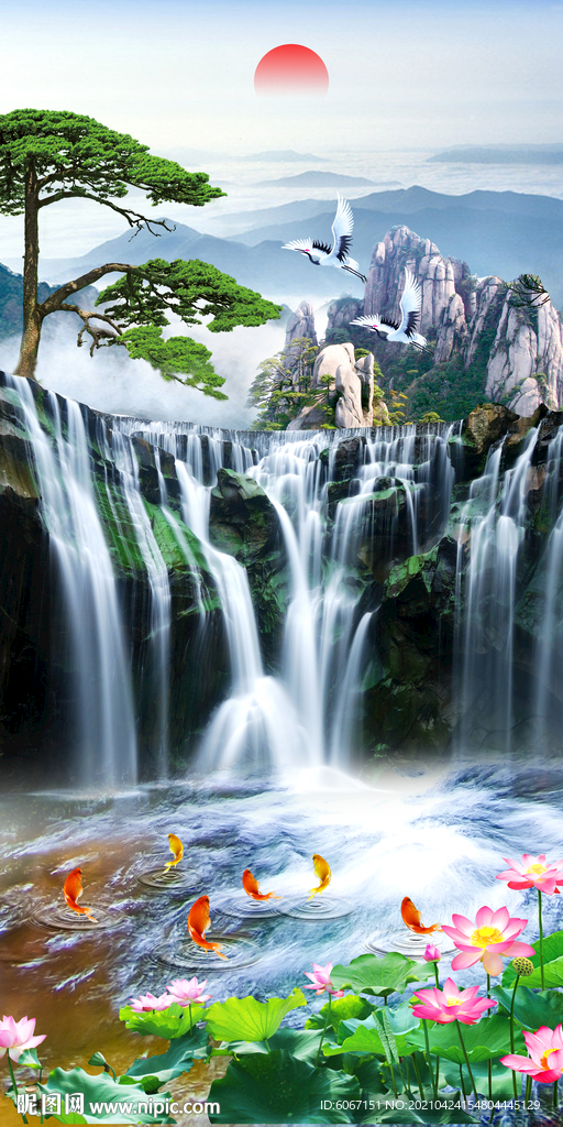 竖幅山水画