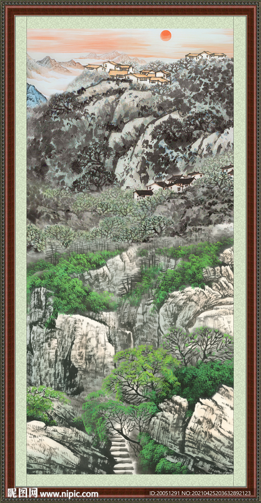 竖幅山水