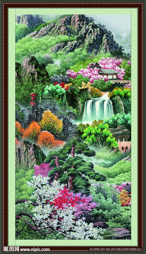 竖幅山水画