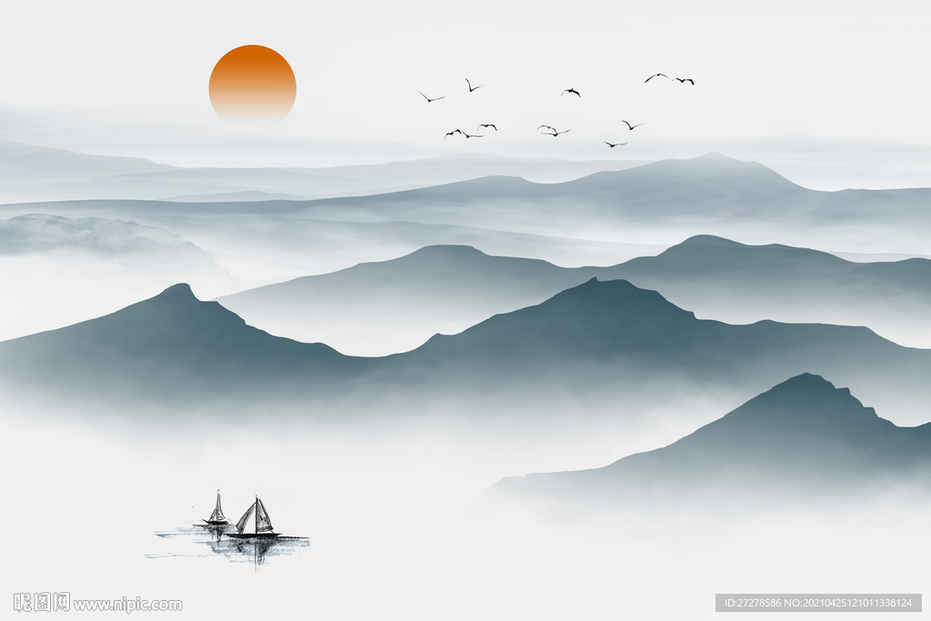素材山水画
