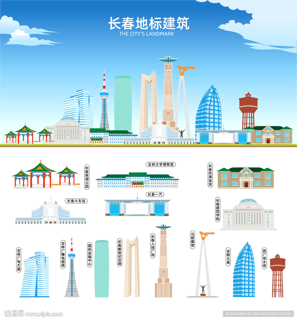 长春地标建筑剪影