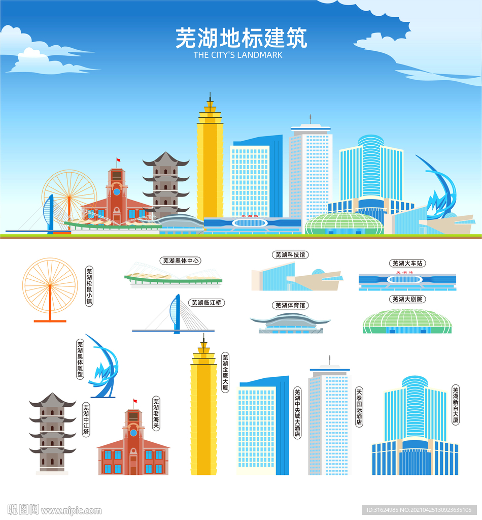 芜湖地标建筑剪影