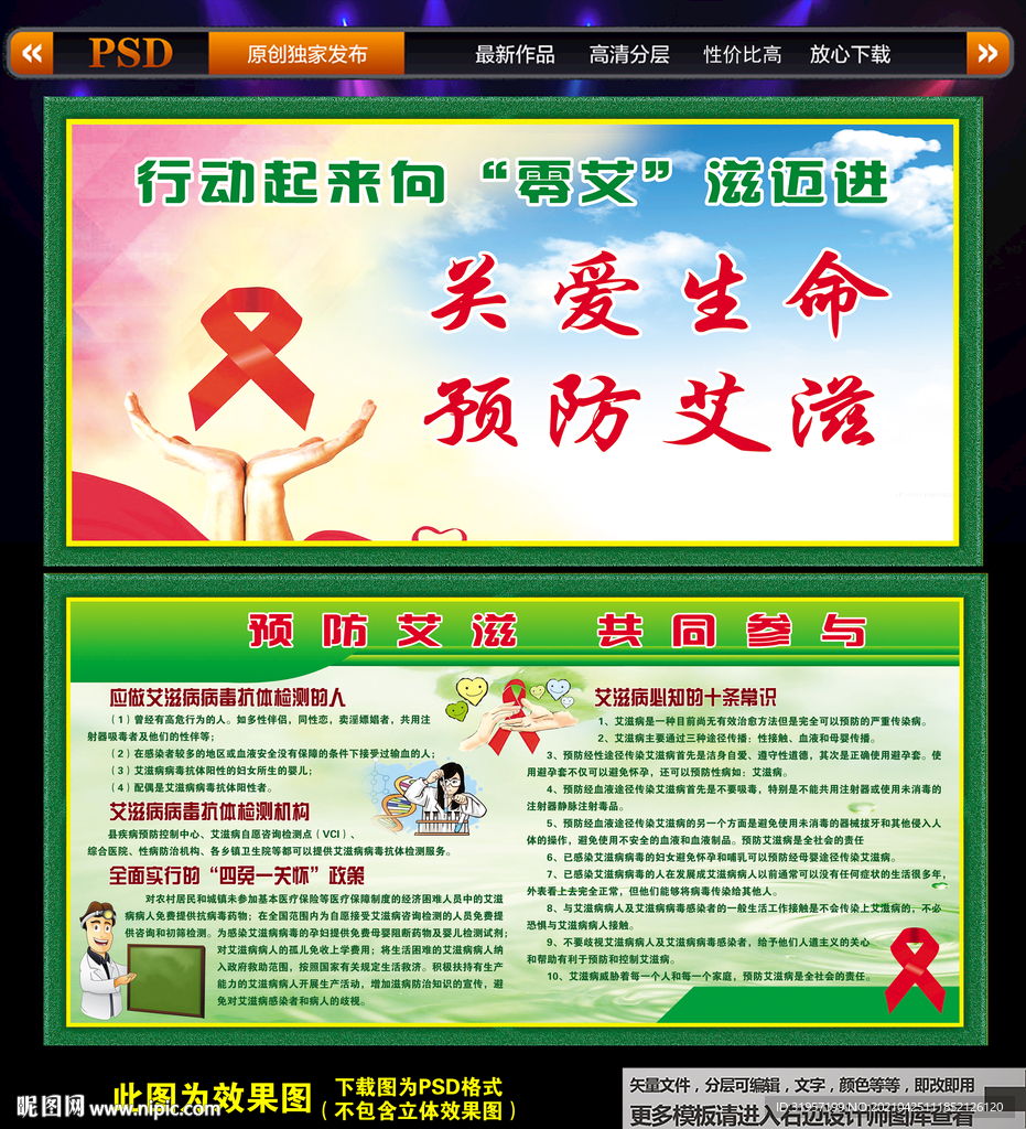 学校预防艾滋病版面