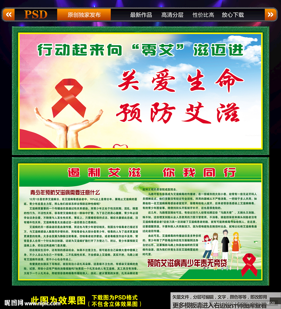 学校预防艾滋版面