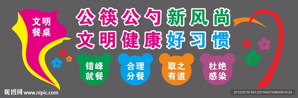 公筷公勺新风尚文化墙