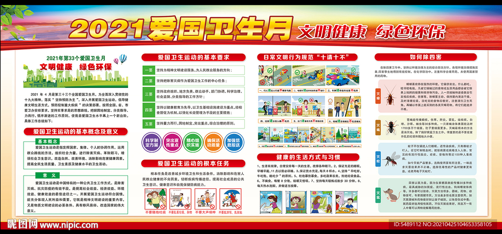 2021年全国爱国卫生月展板