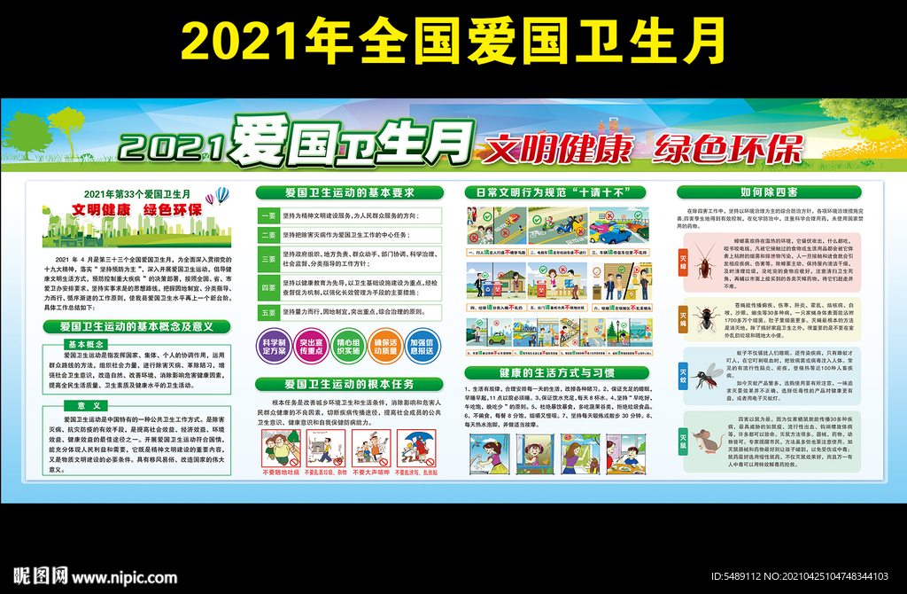 爱国卫生月展板