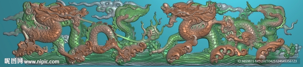 扫描 灰度 精雕  双龙  