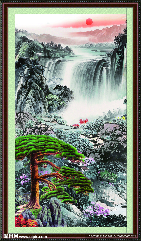 竖幅山水画