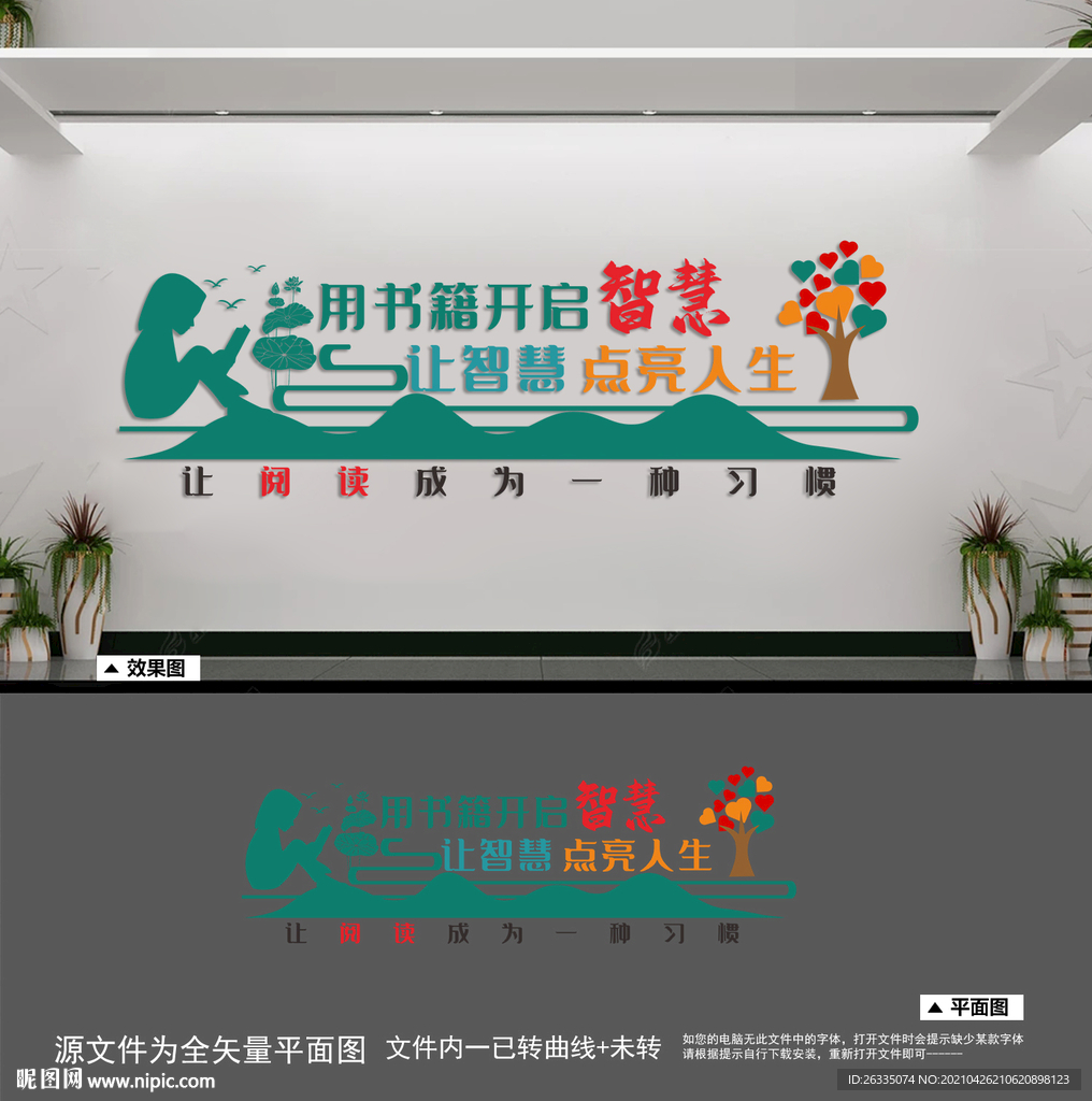 阅览室文化墙