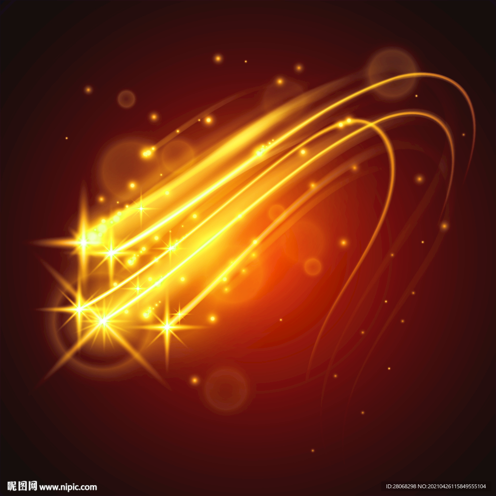 卡通黄色金光素材