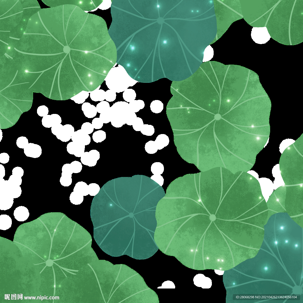 端午节插画荷叶元素