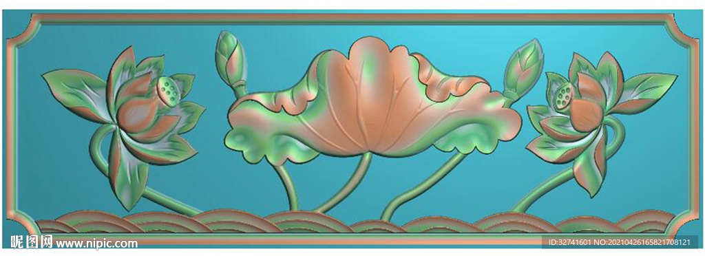 荷花 莲花 水纹  围板 抽屉