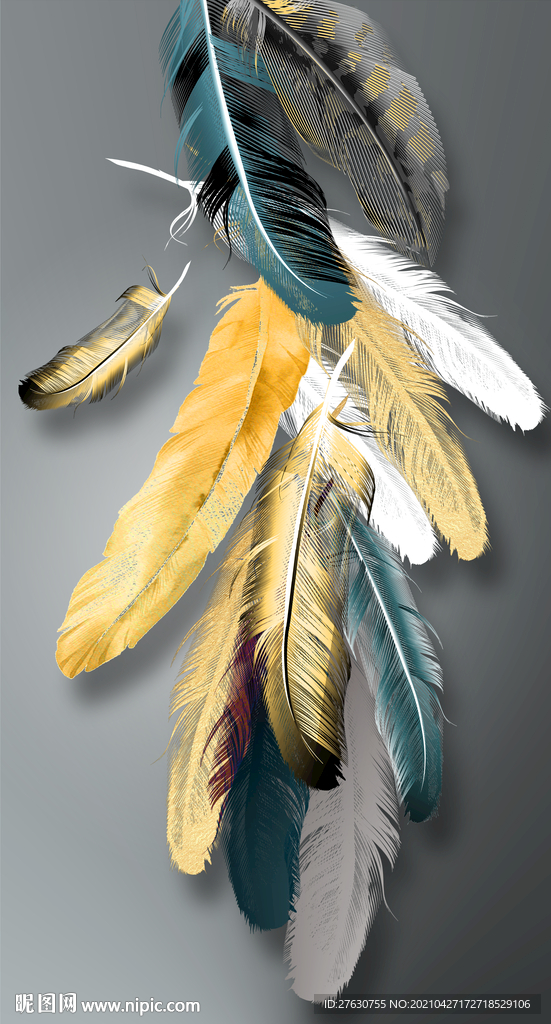 羽毛玄关装饰画